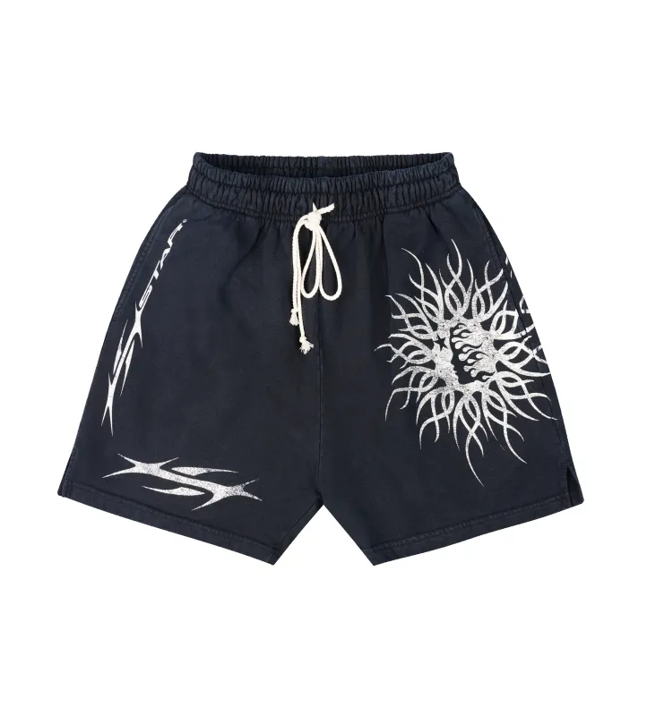 Hellstar Flame Yang Shorts in Black sold by FOUR Amsterdam