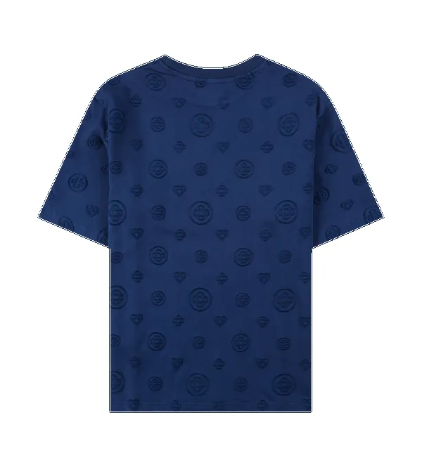 Casablanca Appliqué Monogram Oversized T-Shirt in Navy sold by FOUR Amsterdam product image thumbnail 2