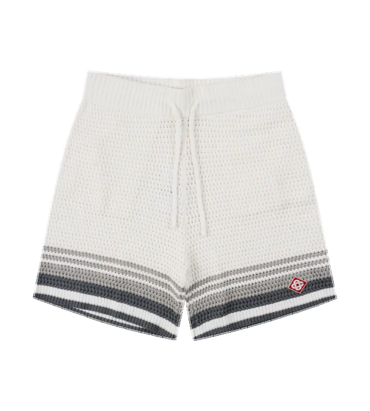 Casablanca Tennis Crochet Shorts in White/Grey sold by FOUR Amsterdam