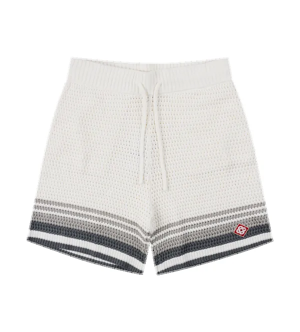 Casablanca Tennis Crochet Shorts in White/Grey sold by FOUR Amsterdam