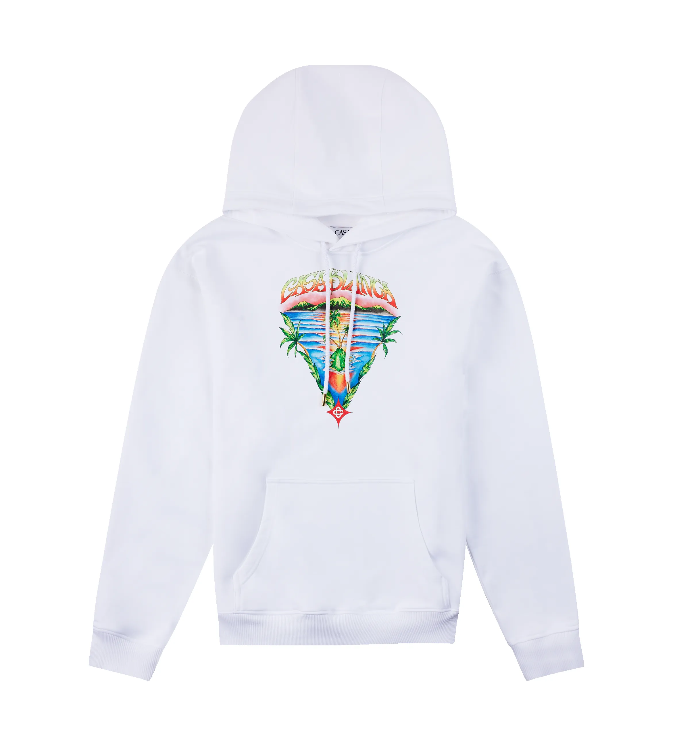 Casablanca Innocence Triangle Hooded Sweatshirt in White sold by FOUR Amsterdam