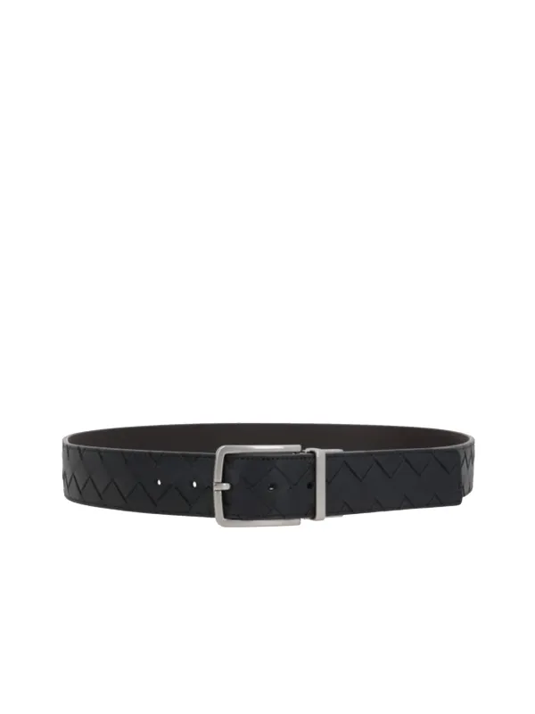 Bottega Veneta Intrecciato Reversible Belt in Black sold by FOUR Amsterdam