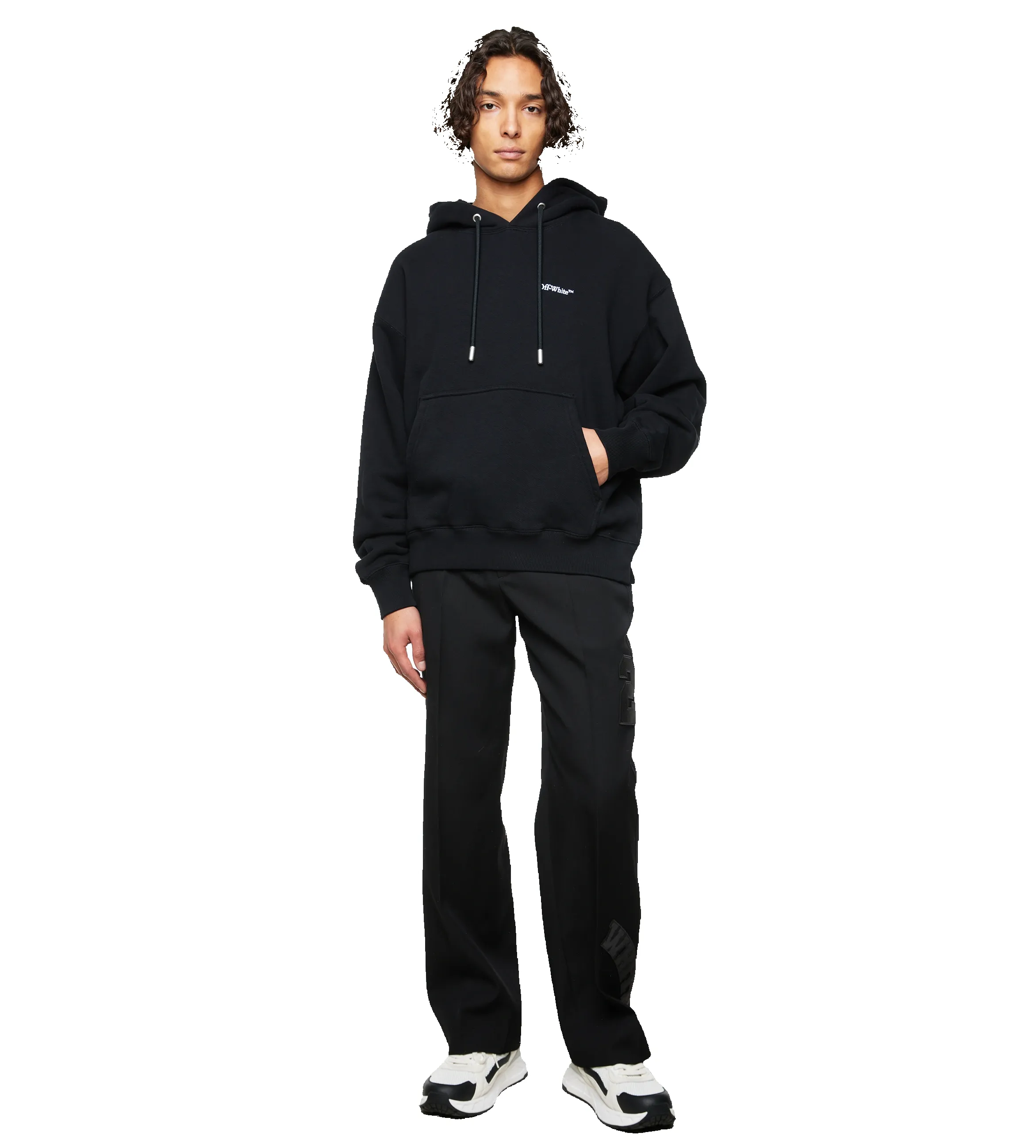 Logo Embroidered Organic Cotton Hoodie Black sold by FOUR Amsterdam product image thumbnail 2