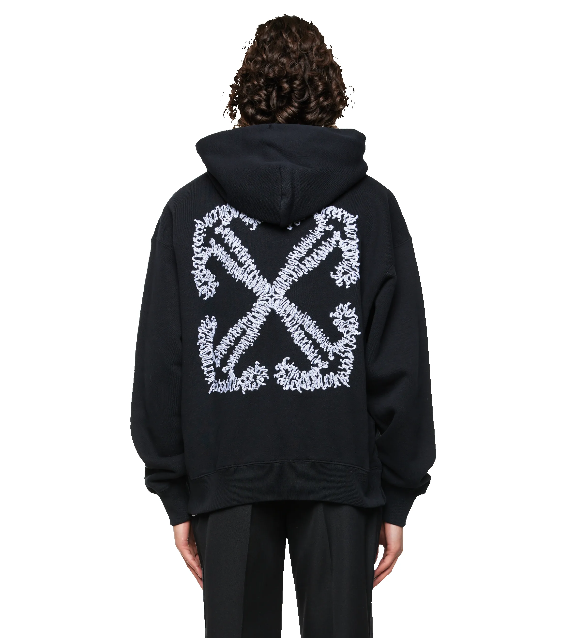 Logo Embroidered Organic Cotton Hoodie Black sold by FOUR Amsterdam product image thumbnail 3