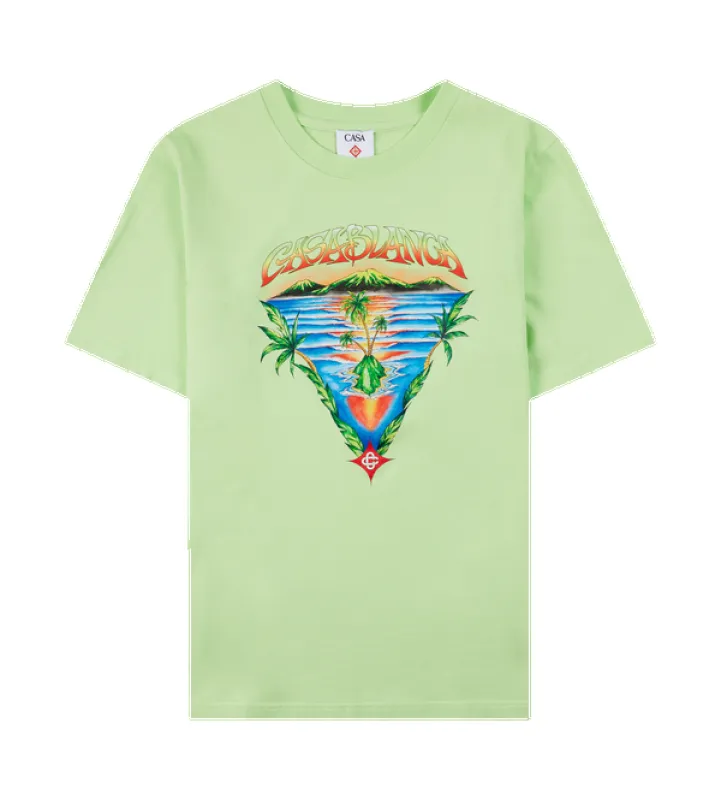 Casablanca Innocence Triangle T-Shirt in Green made by Casablanca