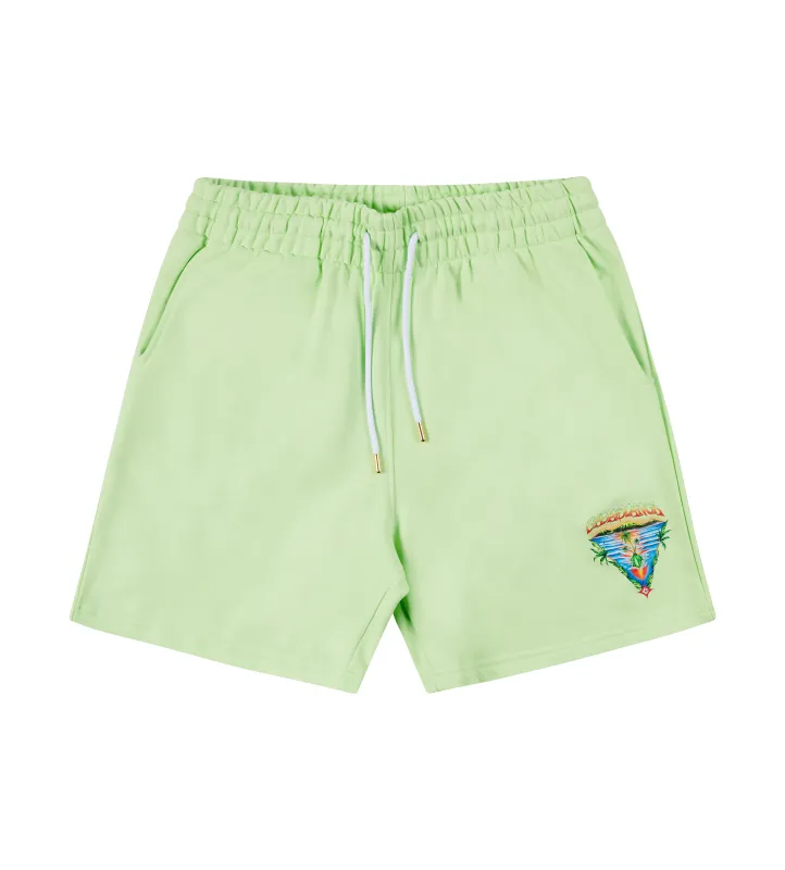 Casablanca Innocence Triangle Sweatshorts in Green sold by FOUR Amsterdam