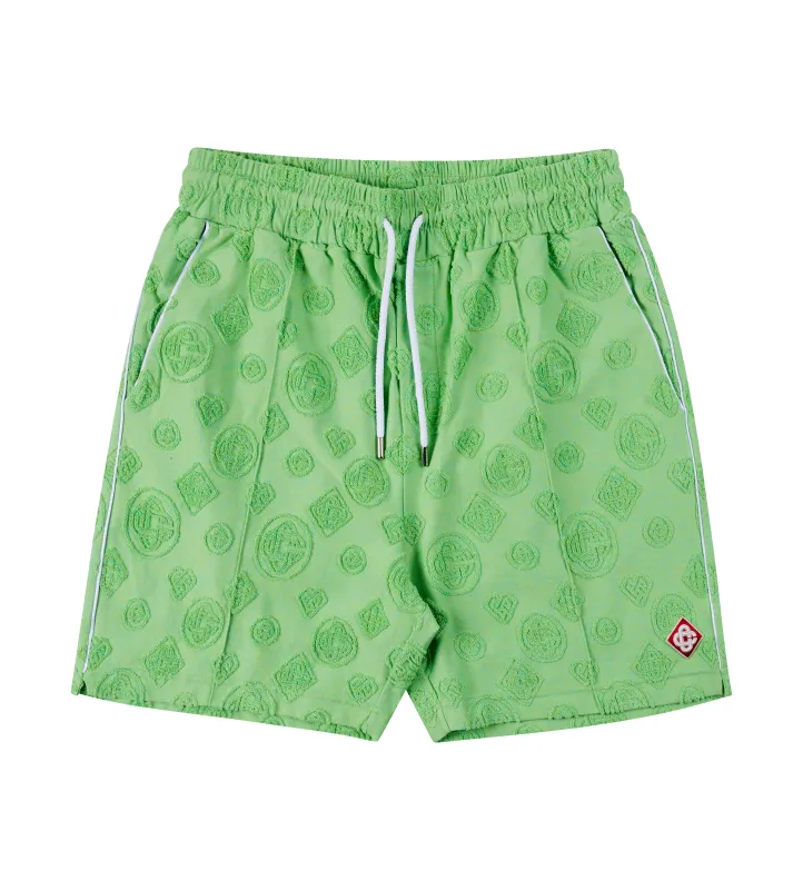 Casablanca Towelling Monogram Shorts in Green sold by FOUR Amsterdam