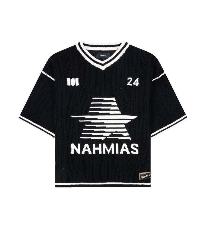 Nahmias Knit Star Football Shirt in Black sold by FOUR Amsterdam