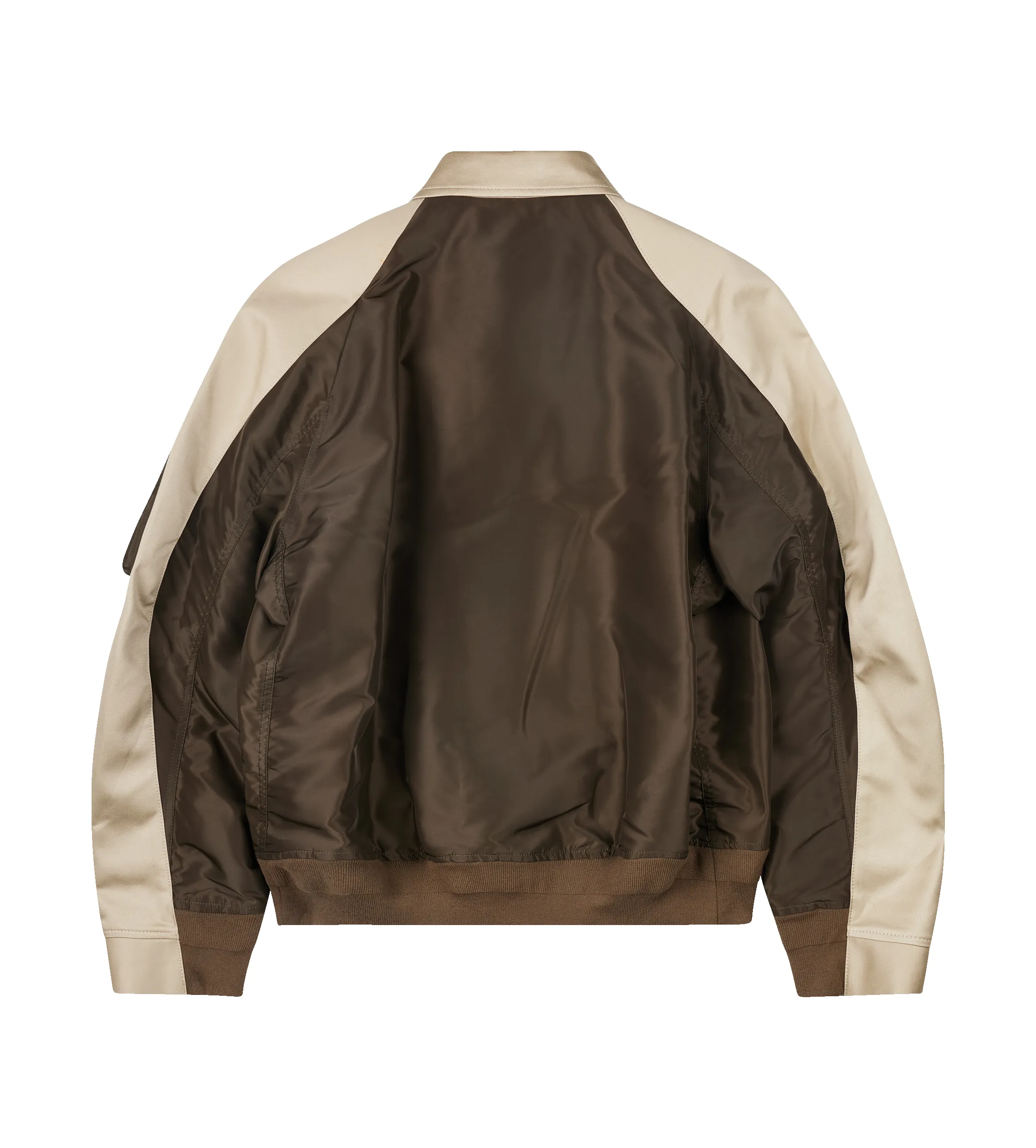 Sacai Cotton Chino x Nylon Twill Blouson in Beige / Dark Khaki sold by FOUR Amsterdam product image thumbnail 2