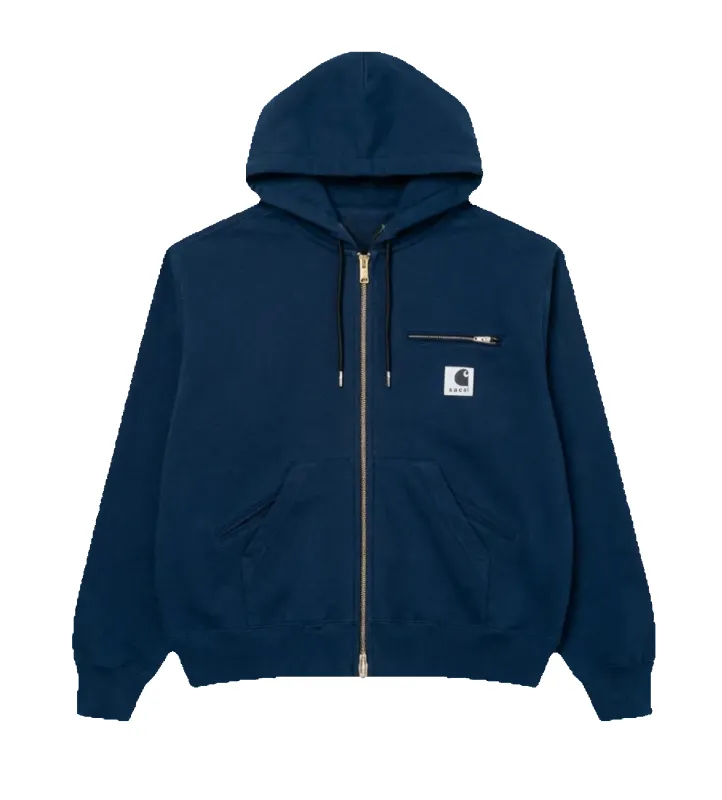 Carhartt WIP Cotton Jersey Hoodie in Blue made by Sacai