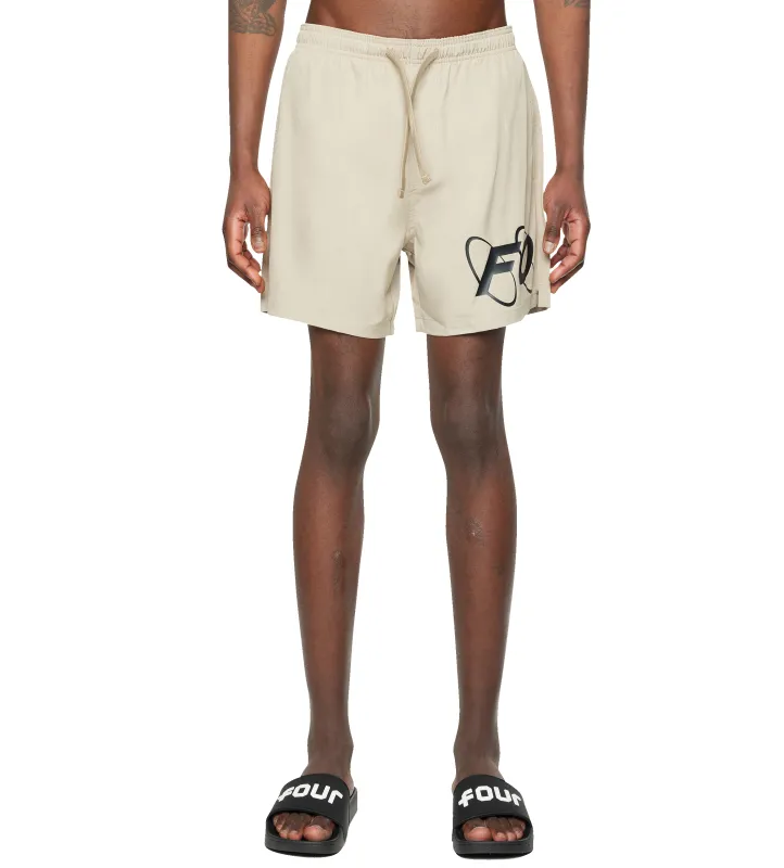 Big Circles Swim Shorts Vintage Khaki sold by FOUR Amsterdam