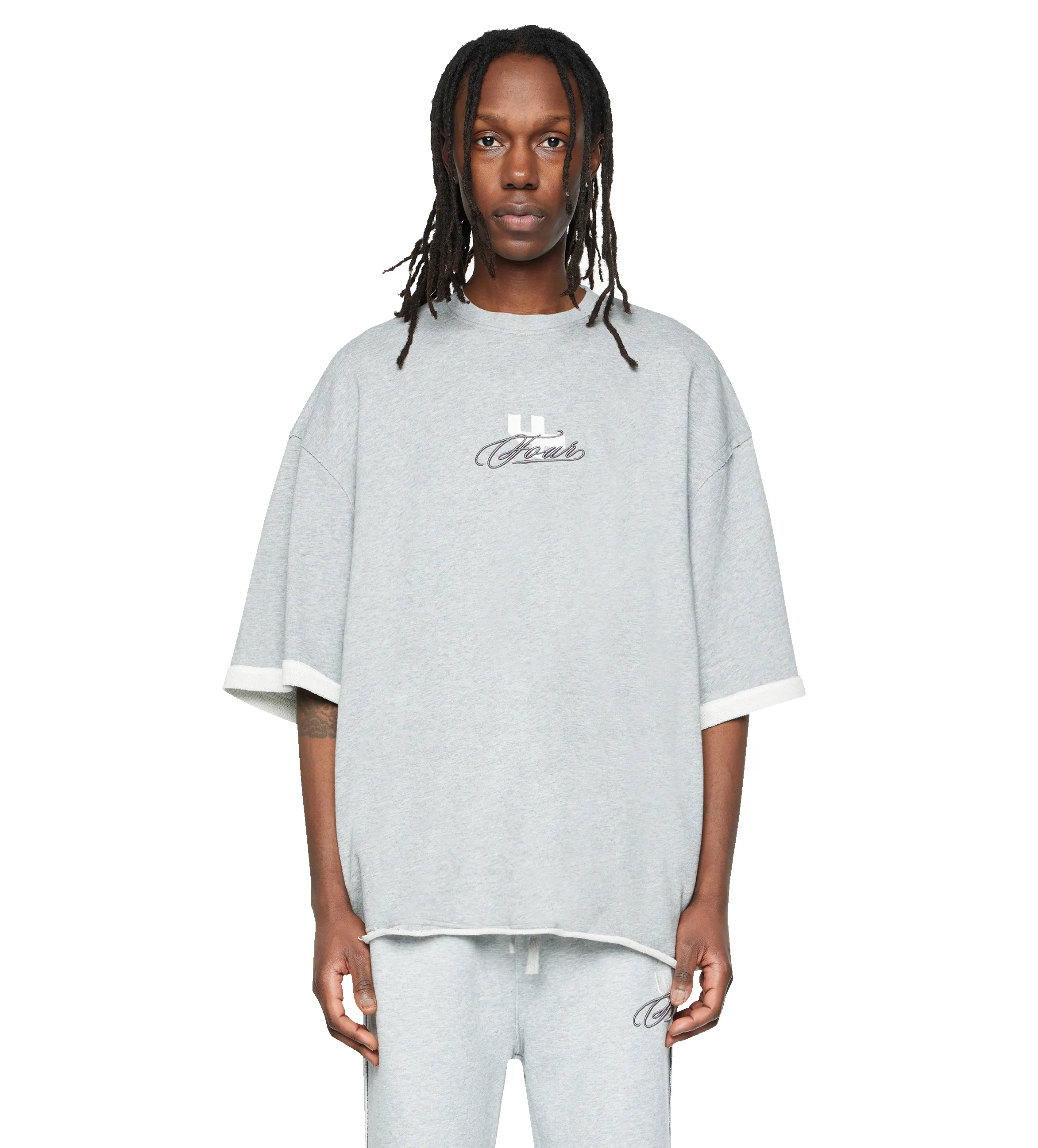 Raw Edge T-Shirt Grey Melange sold by FOUR Amsterdam