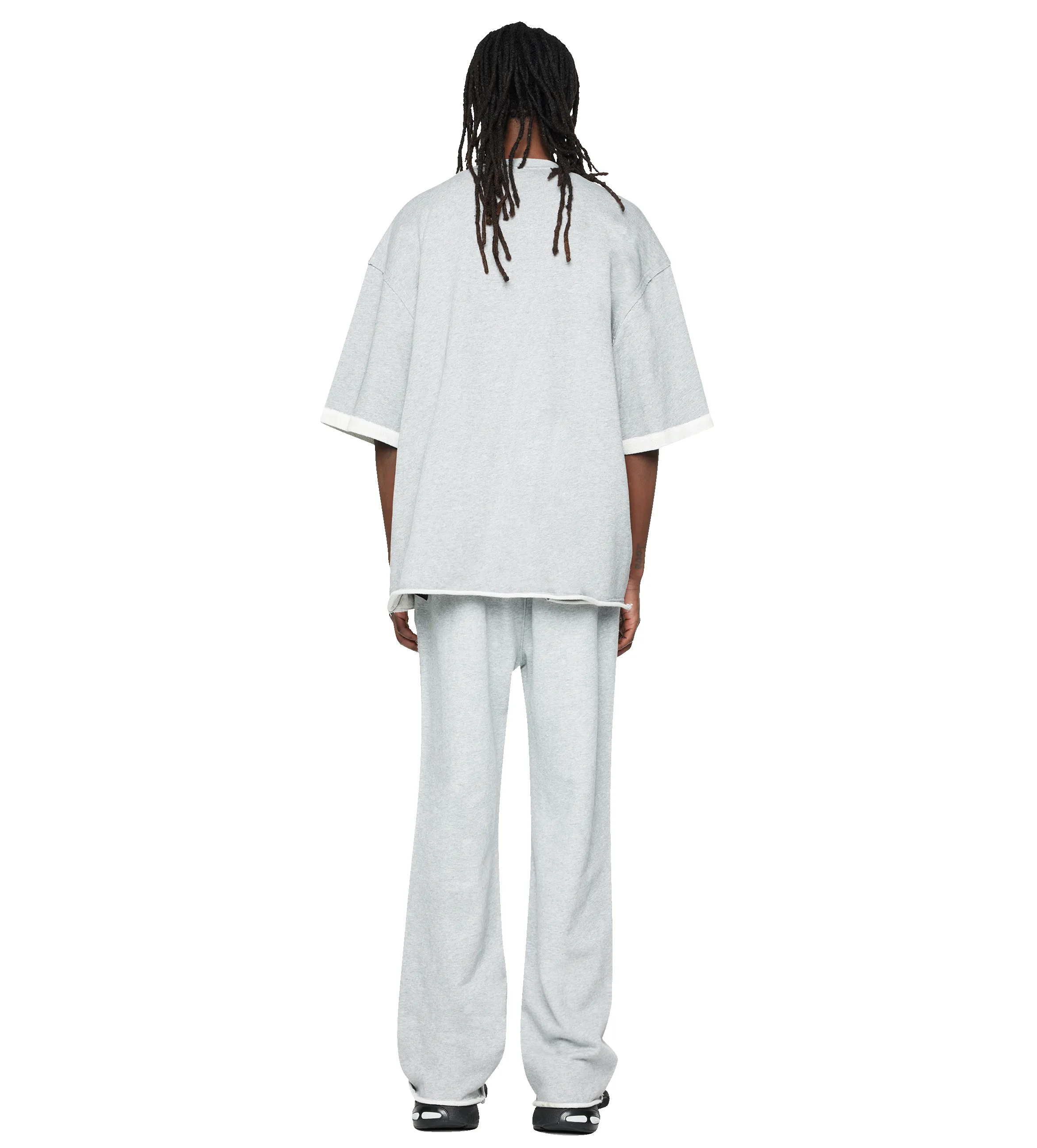 Raw Edge T-Shirt Grey Melange sold by FOUR Amsterdam product image thumbnail 3