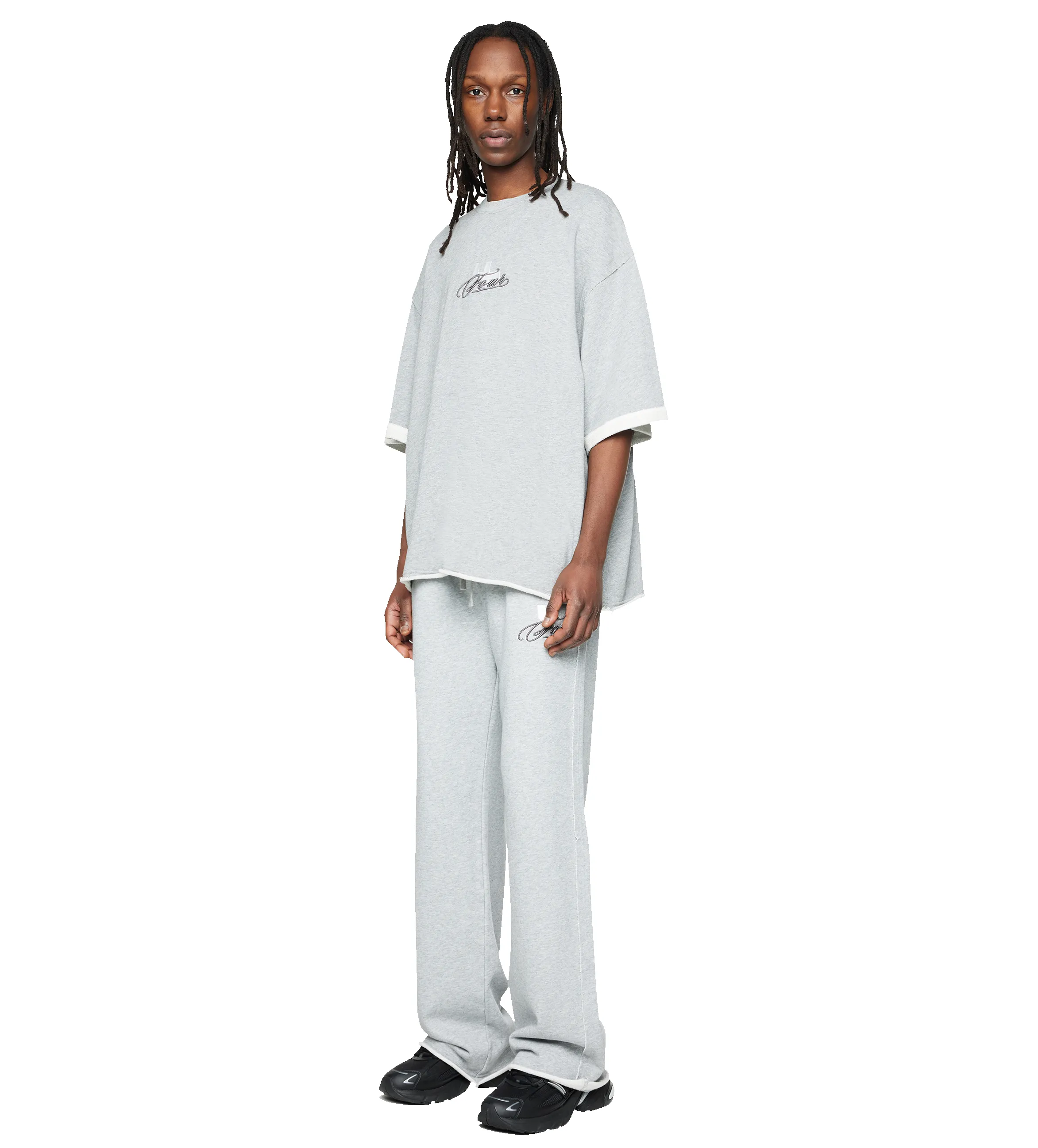Raw Edge T-Shirt Grey Melange sold by FOUR Amsterdam product image thumbnail 5