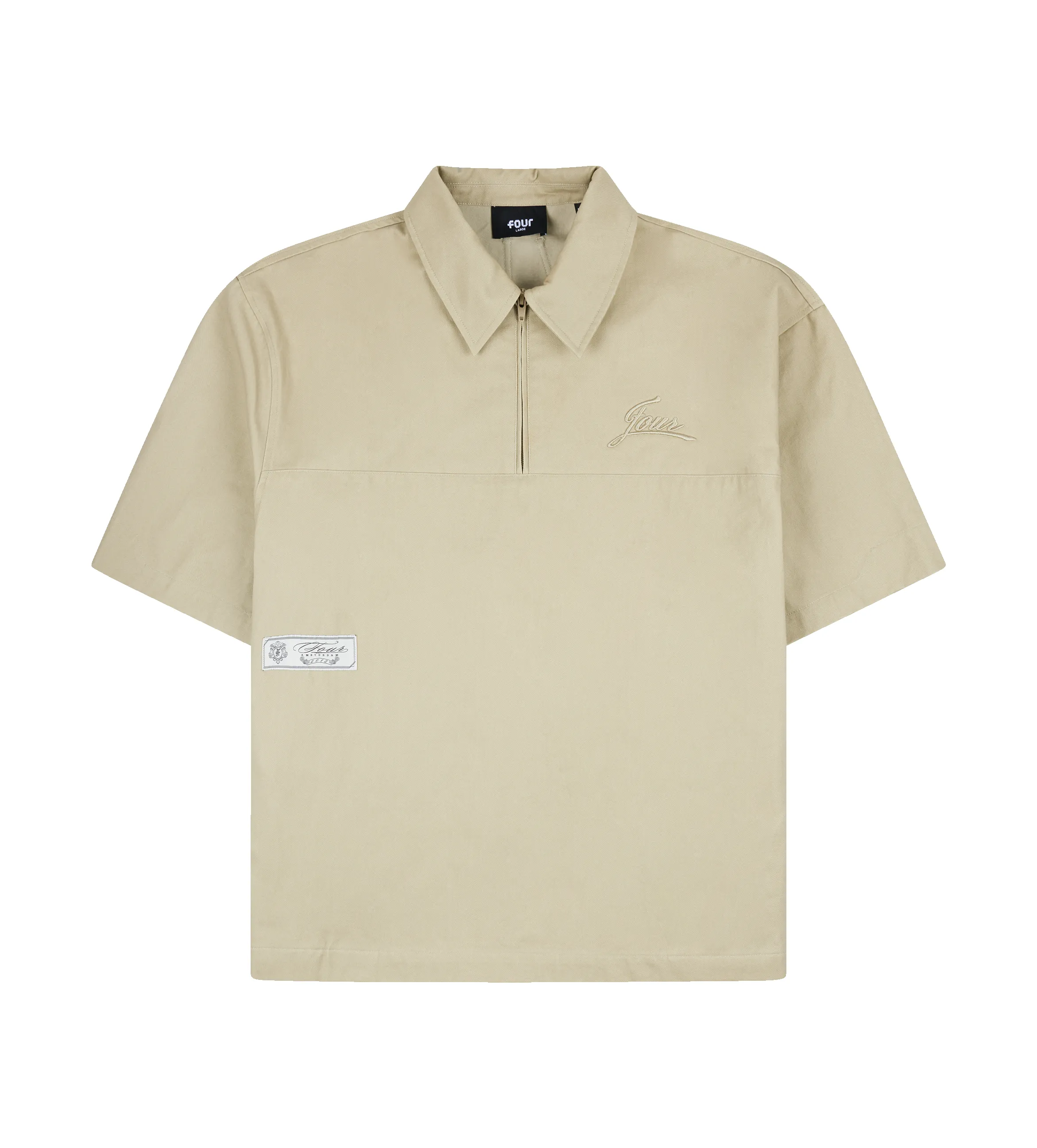 Script SS Zipped Polo Oatmeal sold by FOUR Amsterdam product image thumbnail 2