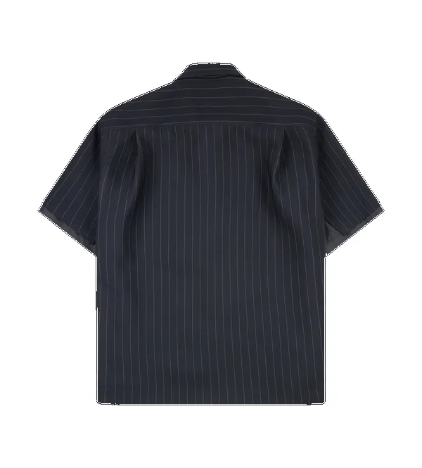 Sacai Matelasse Chalk Stripe Twill Shirt in Black sold by FOUR Amsterdam product image thumbnail 2