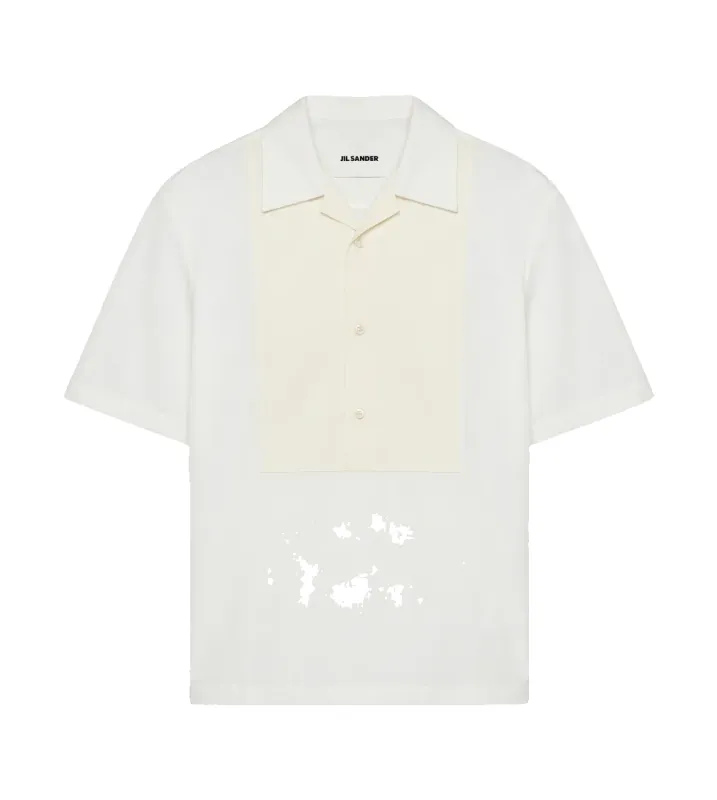 Jil Sander Boxy Fit Contrast Colour Shirt in White made by Jil Sander