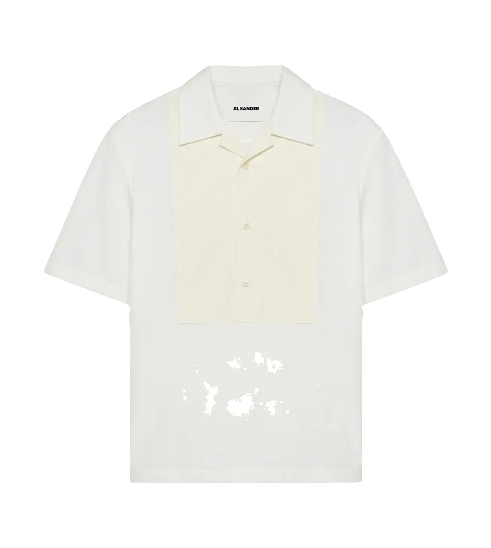Jil Sander Boxy Fit Contrast Colour Shirt in White sold by FOUR Amsterdam