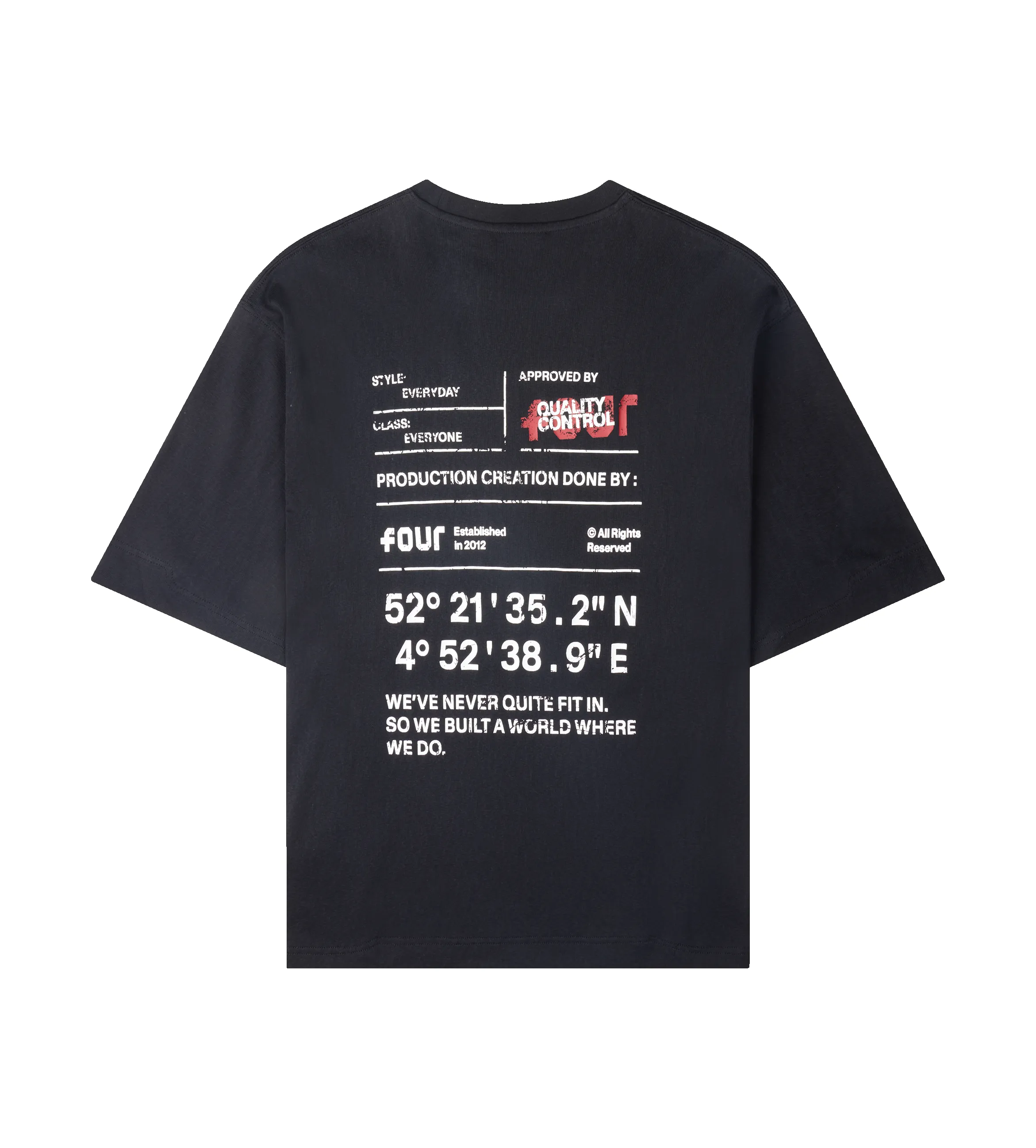 Quote Boxy T-shirt Black sold by FOUR Amsterdam product image thumbnail 2