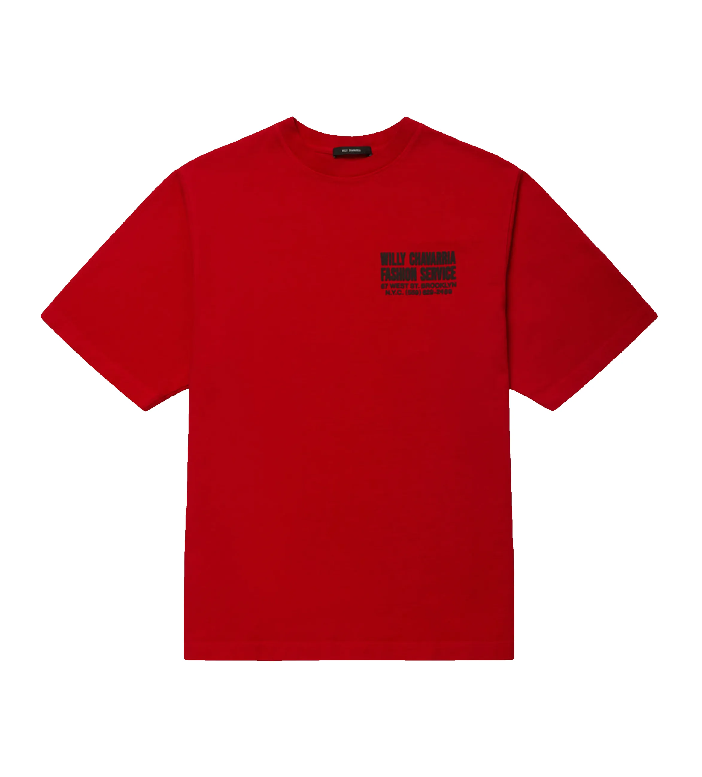 Willy Chavarria Fashion Services Standard Tee in Red Hot sold by FOUR Amsterdam