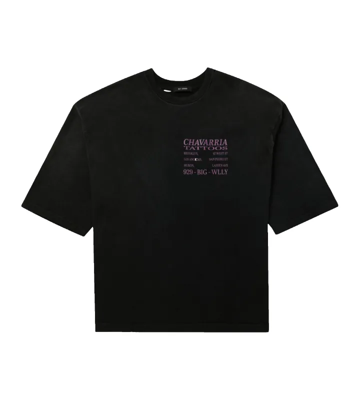 Willy Chavarria Willy Tattoo Buffalo Tee in Black Beauty made by Willy Chavarria