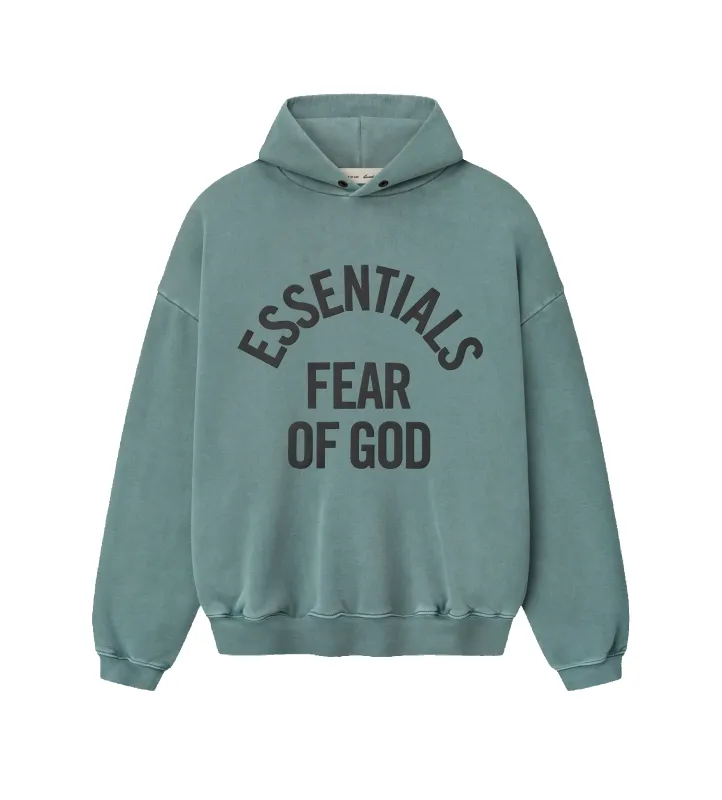 Fear of God Essentials Campus 90s Hoodie in Faded Coastal made by FOUR Amsterdam
