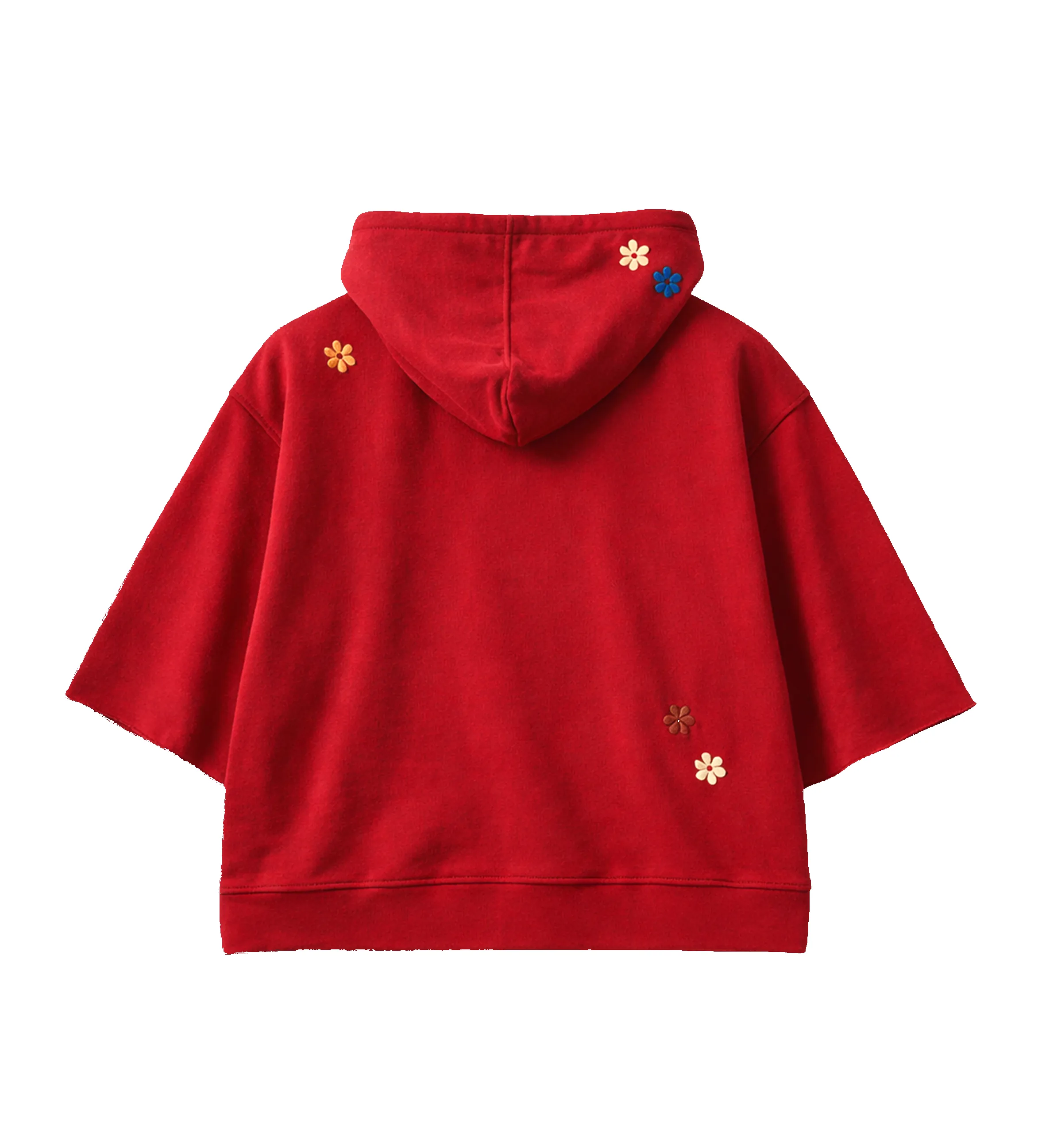 Nahmias Flower Patch Cut Off Hoodie in Ruby sold by FOUR Amsterdam product image thumbnail 2