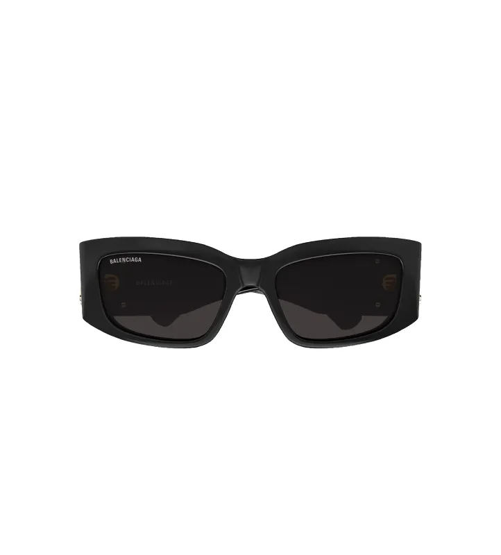 BB0478S Rectangle Sunglasses in Black made by Balenciaga