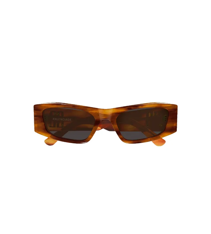 BB0478S Rectangle Sunglasses in Brown made by Balenciaga
