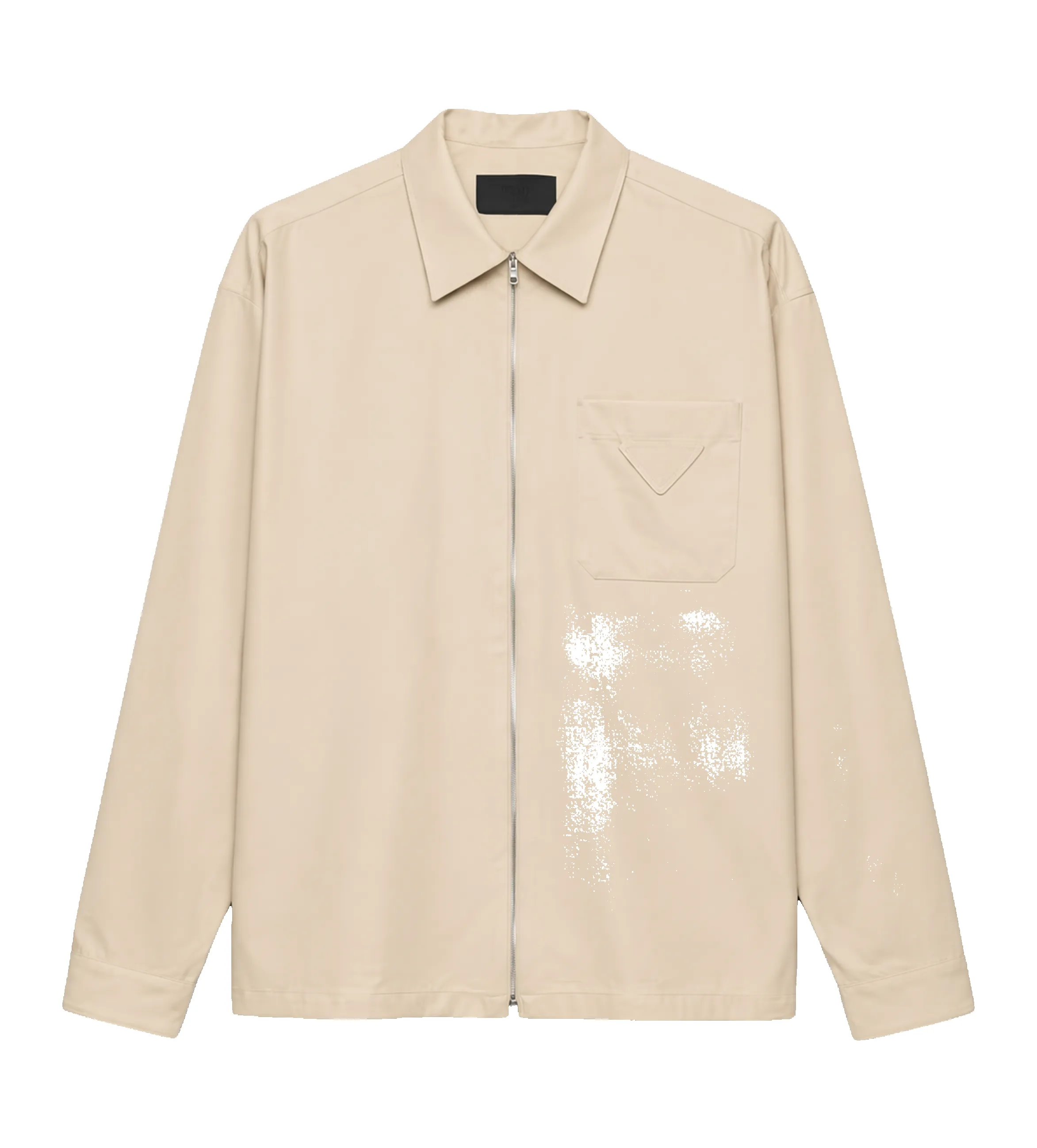 Prada Cotton ZIp Up Shirt in Sand Beige sold by FOUR Amsterdam