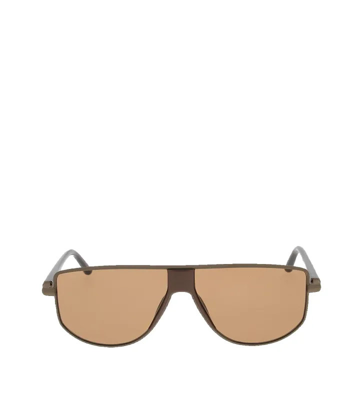 Jacquemus Shield Sunglasses in Matte Putty / Matte Light Gold / Matte Metallic Brown made by Jacquemus