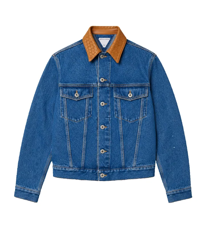 Bottega Veneta Denim Jacket in Mid Blue made by Bottega Veneta