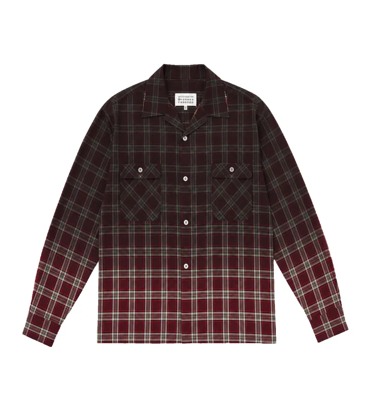 Maison Margiela Checkered Faded Shirt in Burgundy made by Maison Margiela