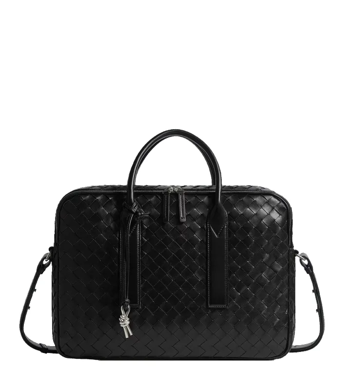 Bottega Veneta Getaway Briefcase in Black made by Bottega Veneta
