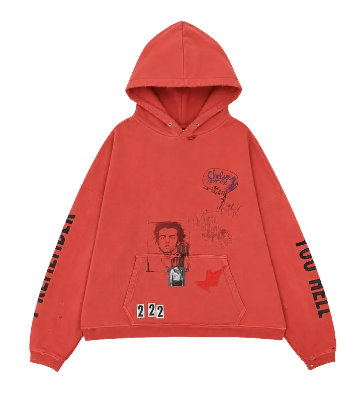 Paly Chelseay Hotel Hoodie in Red made by FOUR Amsterdam