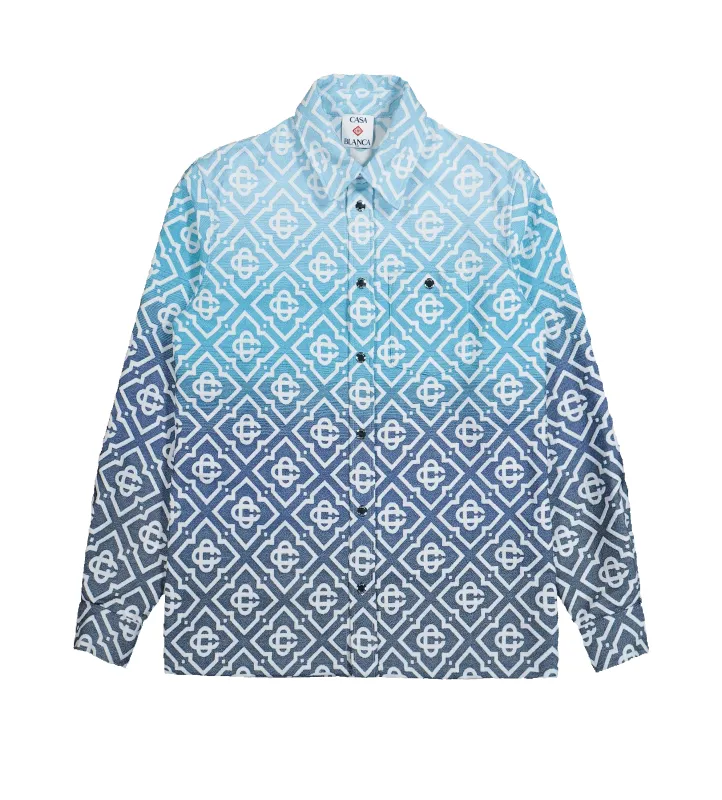 Monogram Shacket in Blue Gradient made by Casablanca