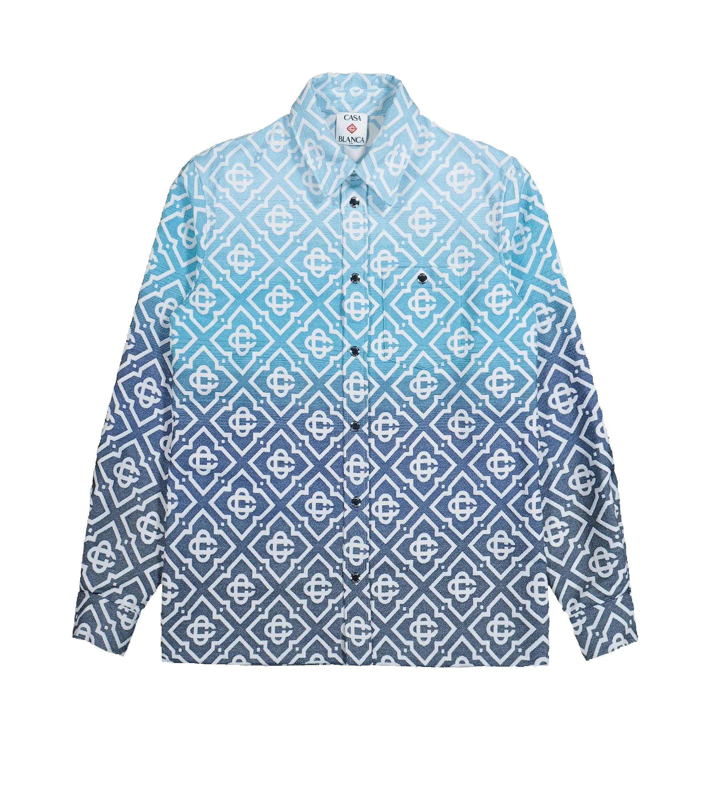 Monogram Shacket in Blue Gradient sold by FOUR Amsterdam