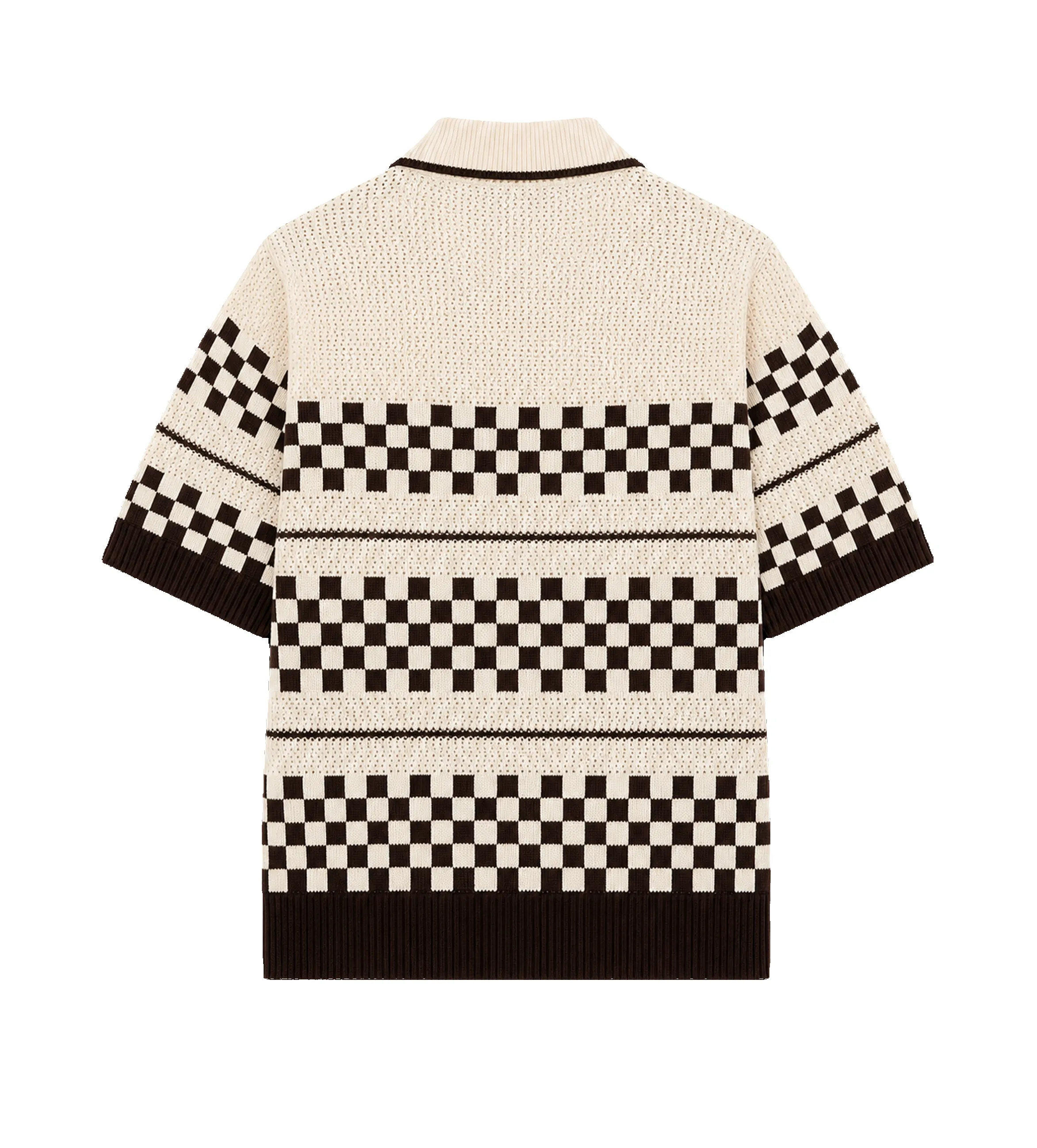 MA Quad Check Mesh Shirt in Brown/Beige sold by FOUR Amsterdam product image thumbnail 2