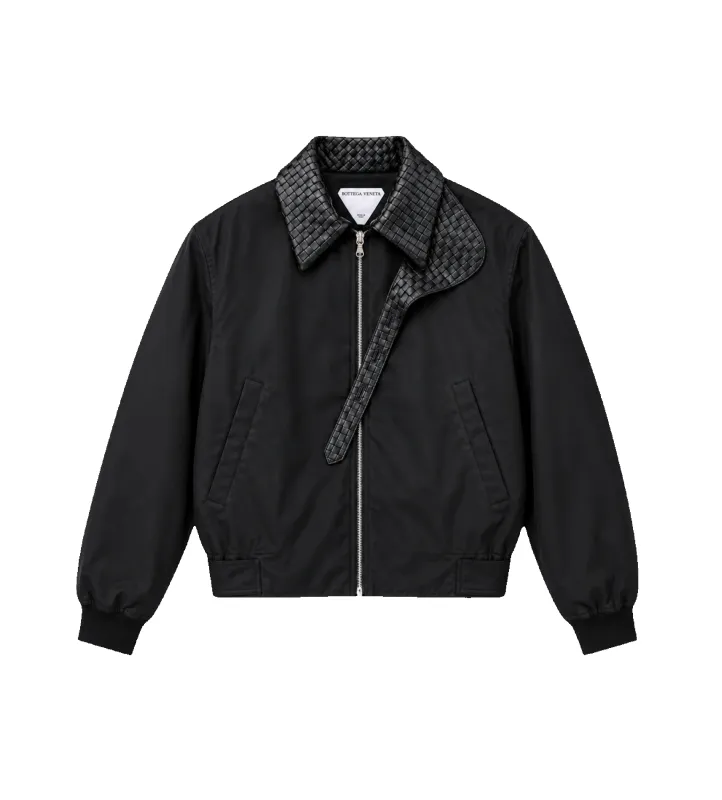 Nylon Cotton Tech Twill Blouson Black made by Bottega Veneta