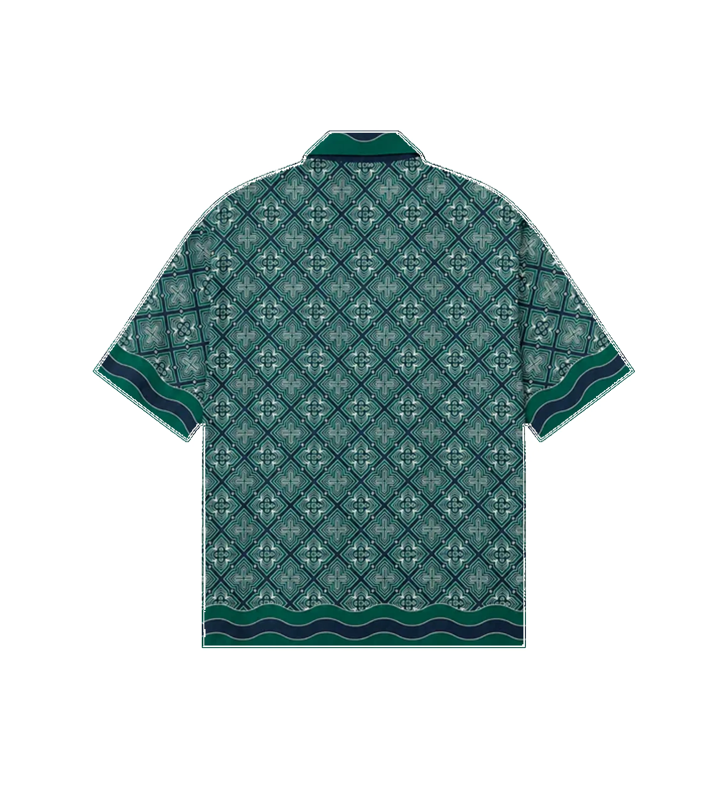 Radiating Monogram Silk Short Sleeve Shirt Green sold by FOUR Amsterdam product image thumbnail 2