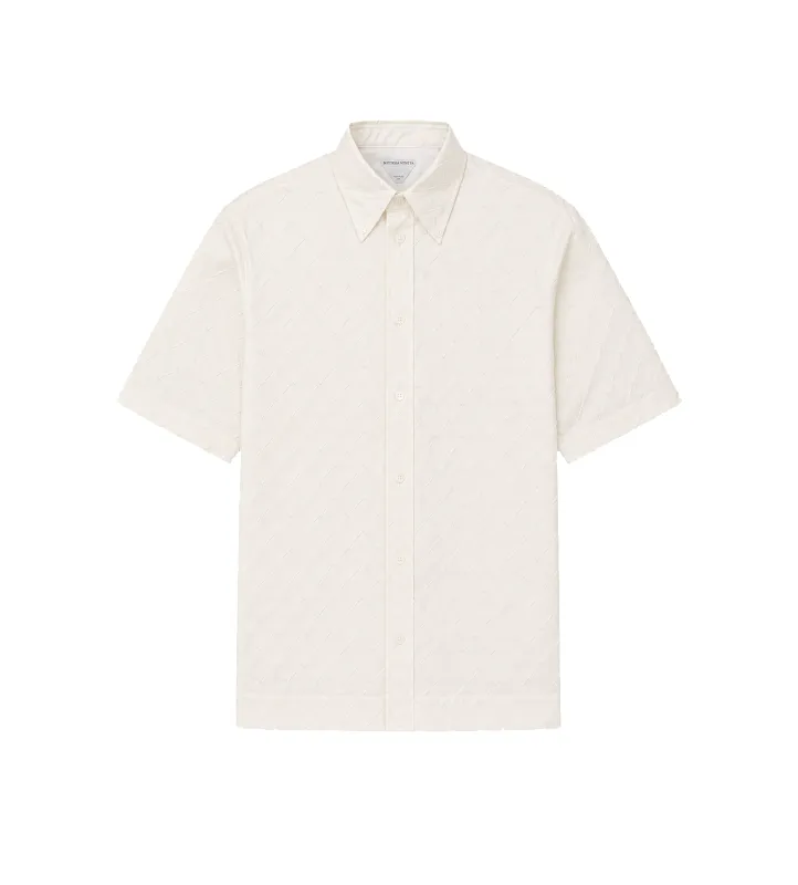 Bottega Veneta Intrecciato Cotton Poplin Shirt in White made by Bottega Veneta