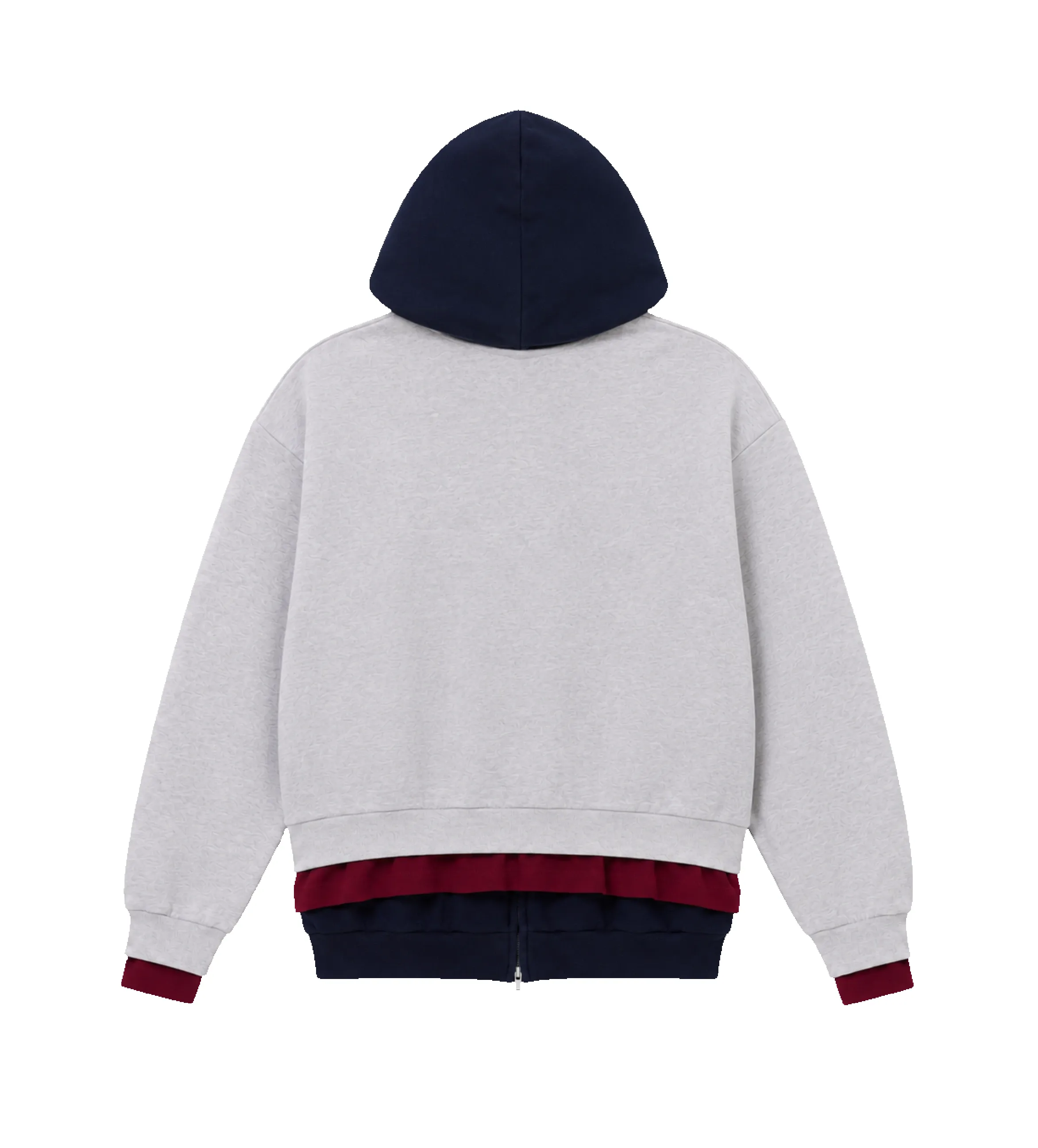 Logo Layered Cotton Jersey Hoodie Heather Grey sold by FOUR Amsterdam product image thumbnail 2