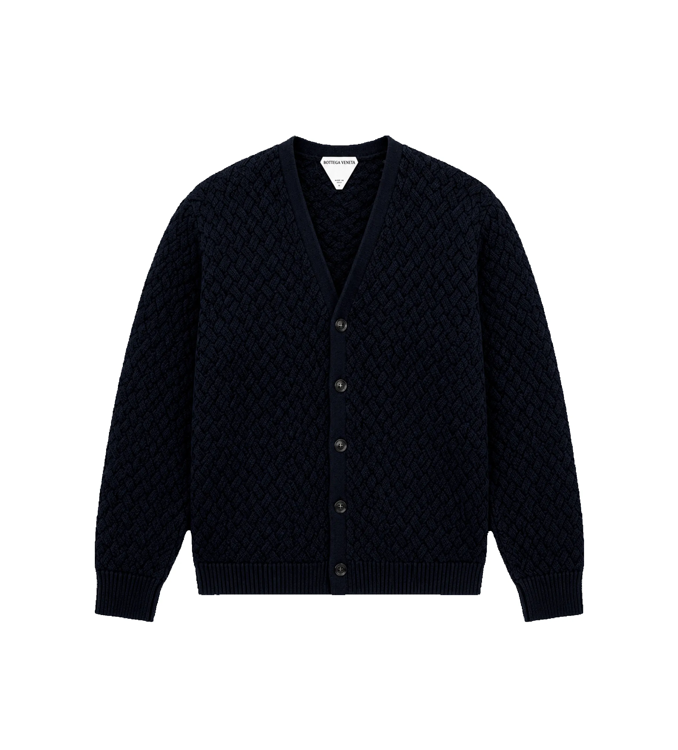 Intrecciato Wool Cardigan in Navy sold by FOUR Amsterdam