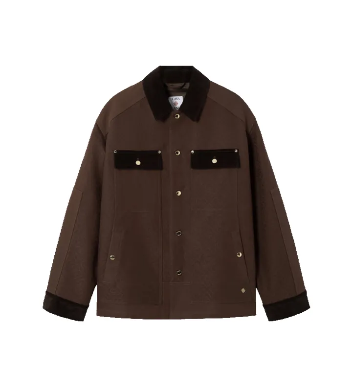 Workwear Safari Jacket in Dark brown made by Casablanca