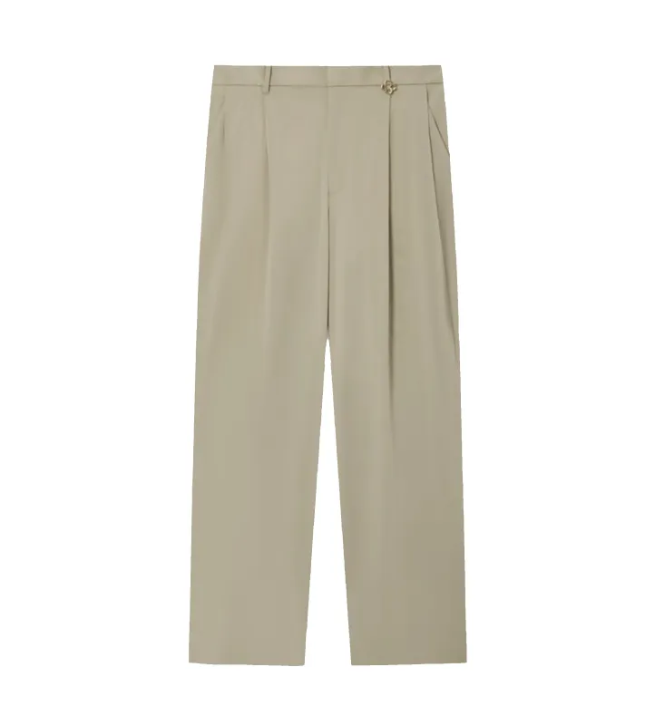 Pleated Straight-Leg Trousers in Light Brown made by Casablanca
