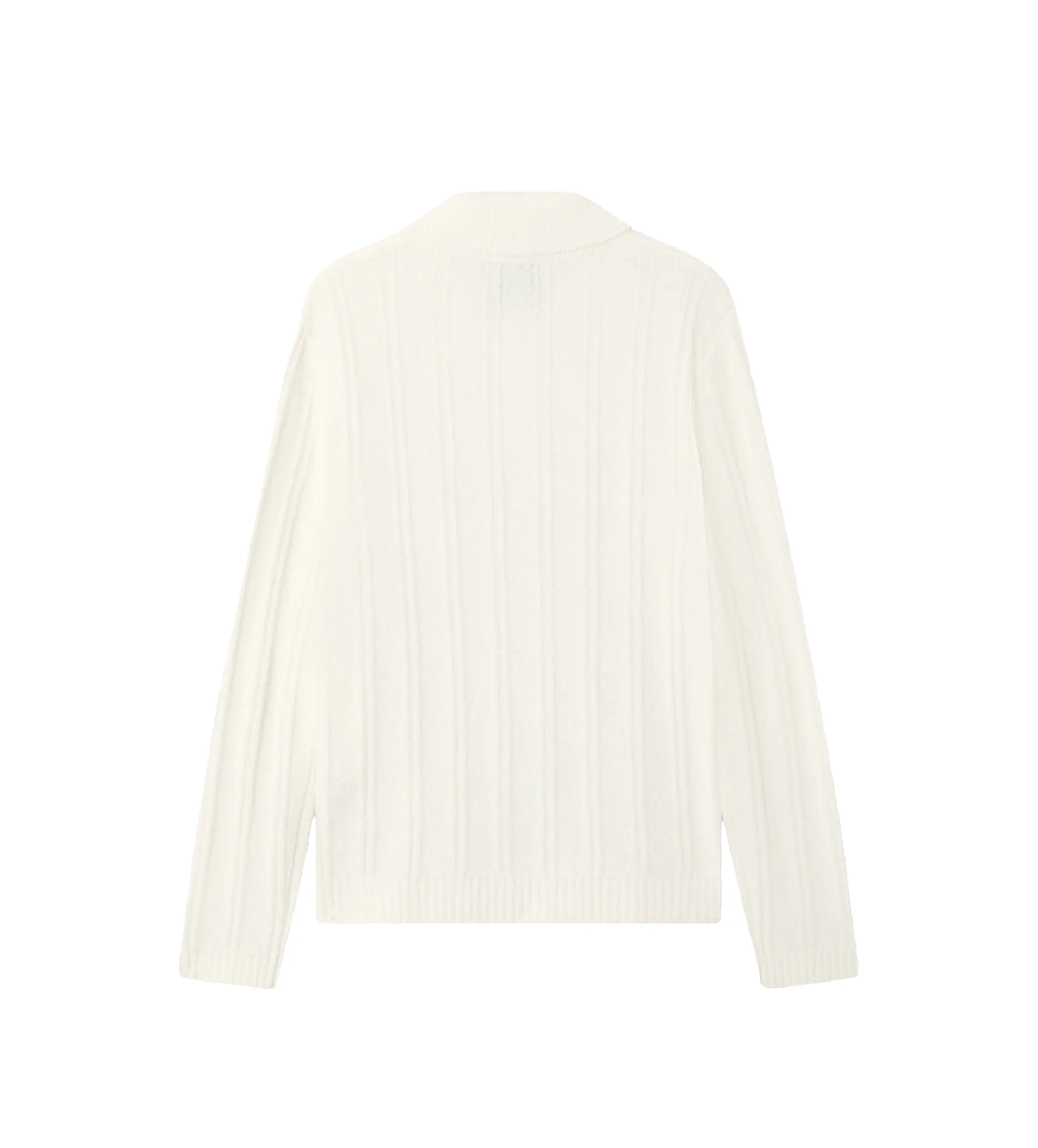 Bouclé Long Sleeve Polo Shirt White sold by FOUR Amsterdam product image thumbnail 2