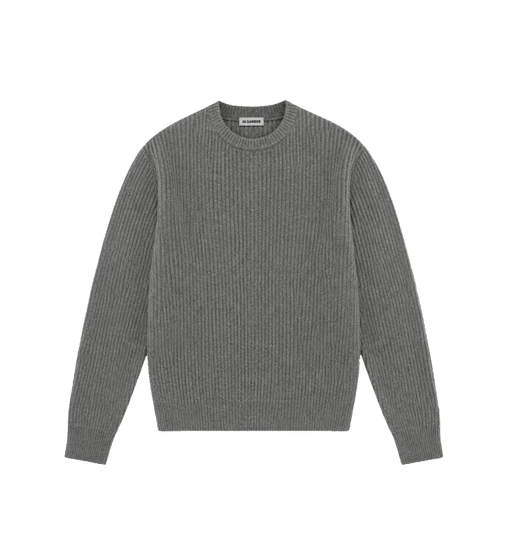 Crewneck Knitted Jumper Grey made by Jil Sander
