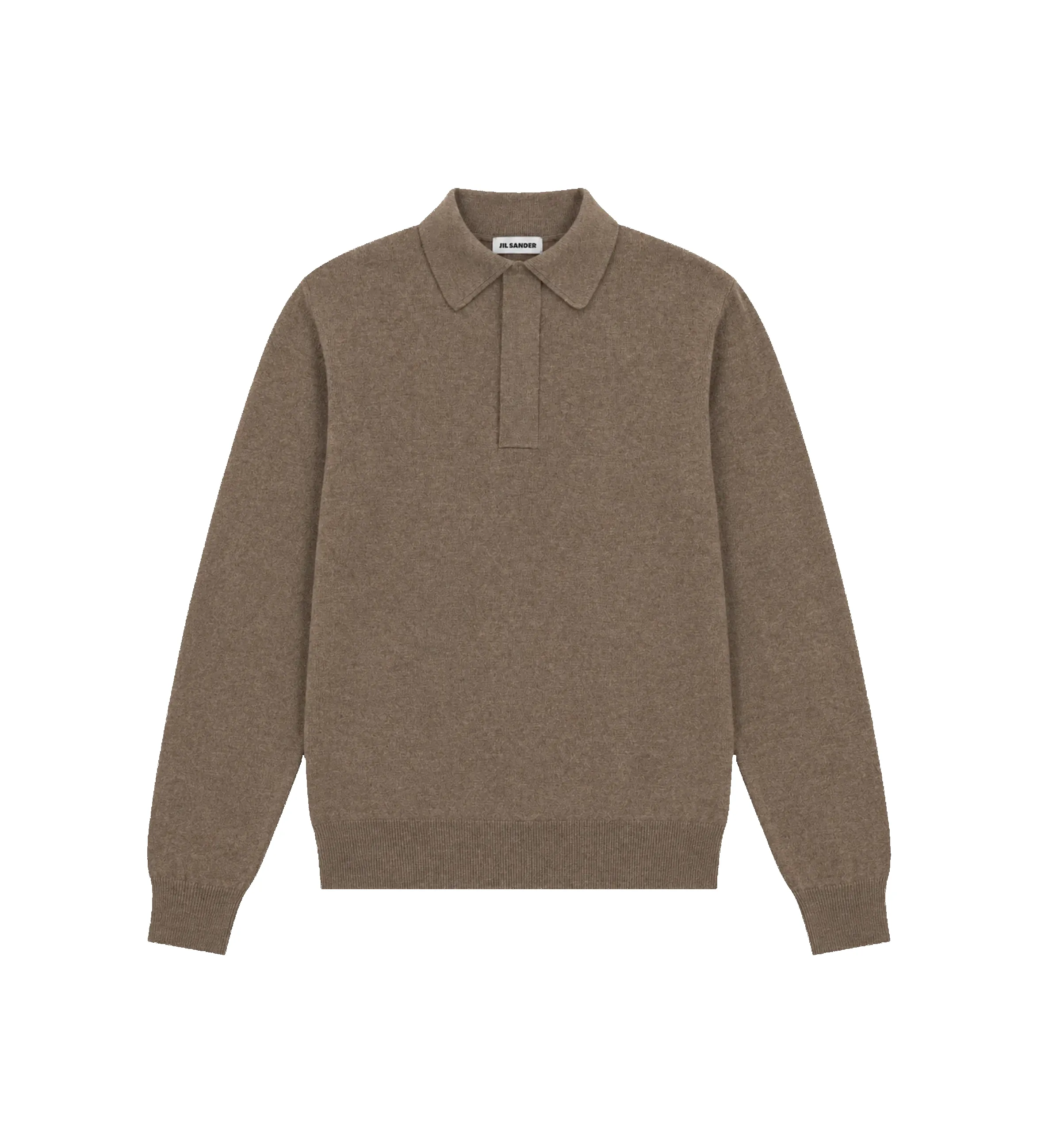 Long-Sleeve Knit Polo Shirt Brown sold by FOUR Amsterdam