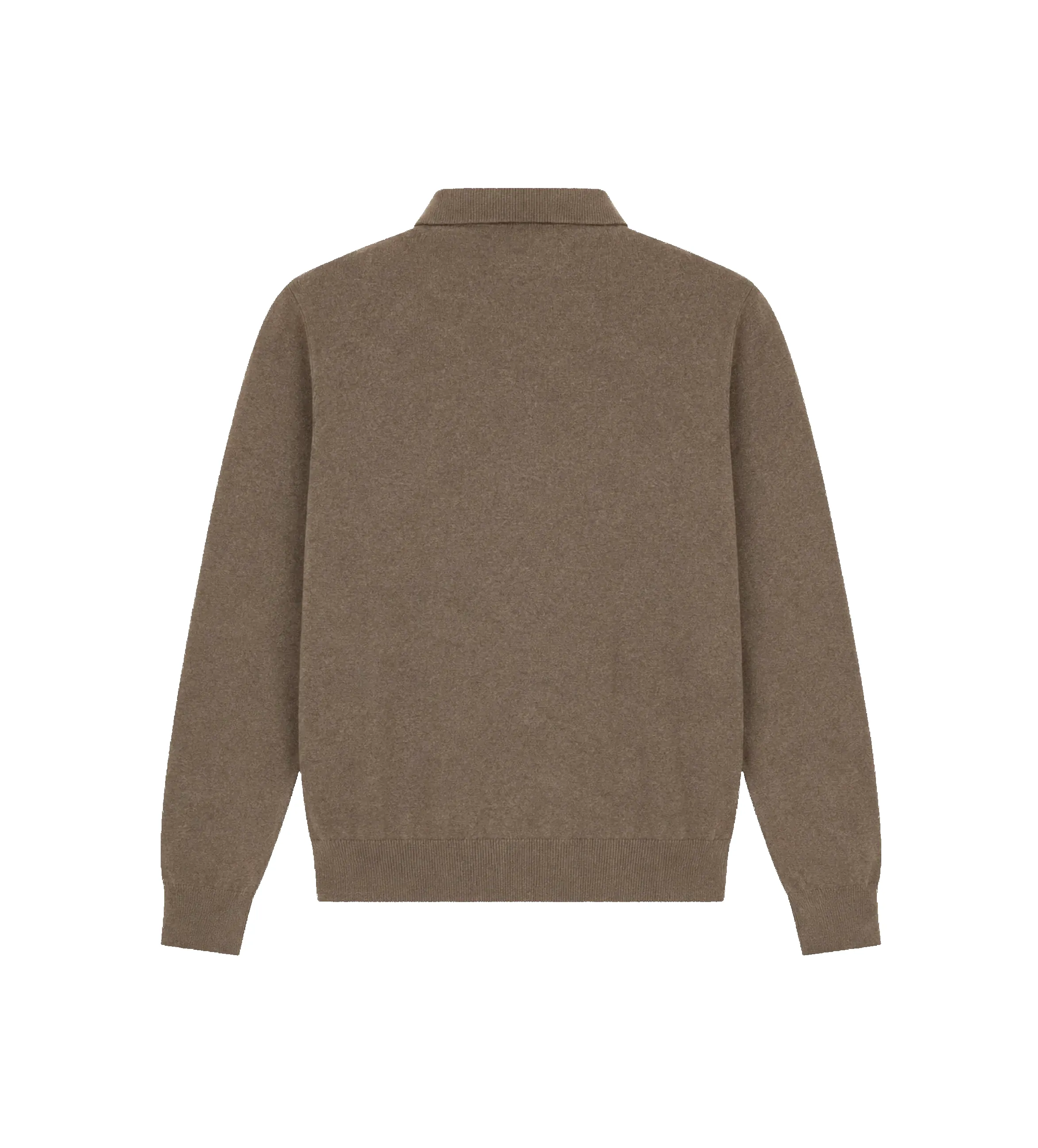Long-Sleeve Knit Polo Shirt Brown sold by FOUR Amsterdam product image thumbnail 2