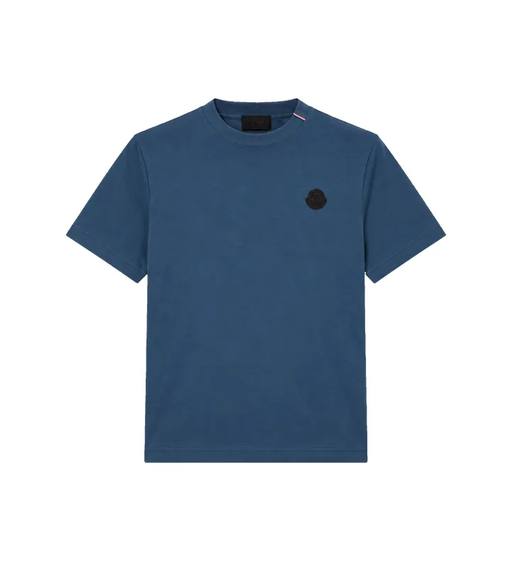 Logo Cotton T-Shirt Ink Blue made by Moncler
